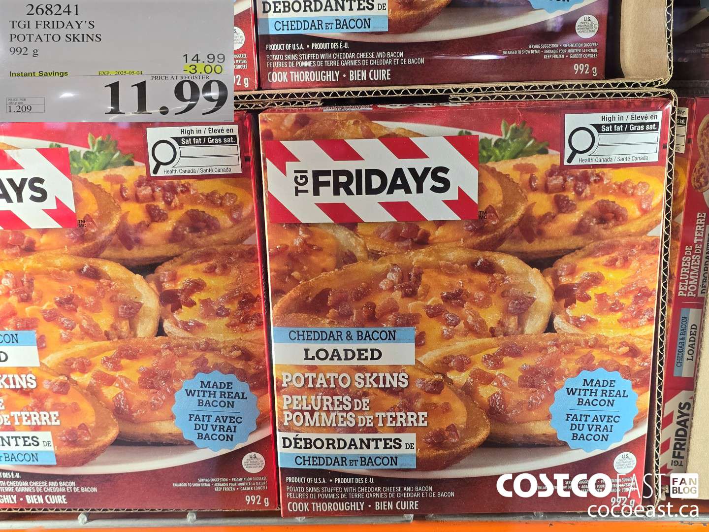 268241 TGI FRIDAY'S POTATO SKINS 992 G ($3.00 INSTANT SAVINGS EXPIRES ON 2025-05-04) $11.99