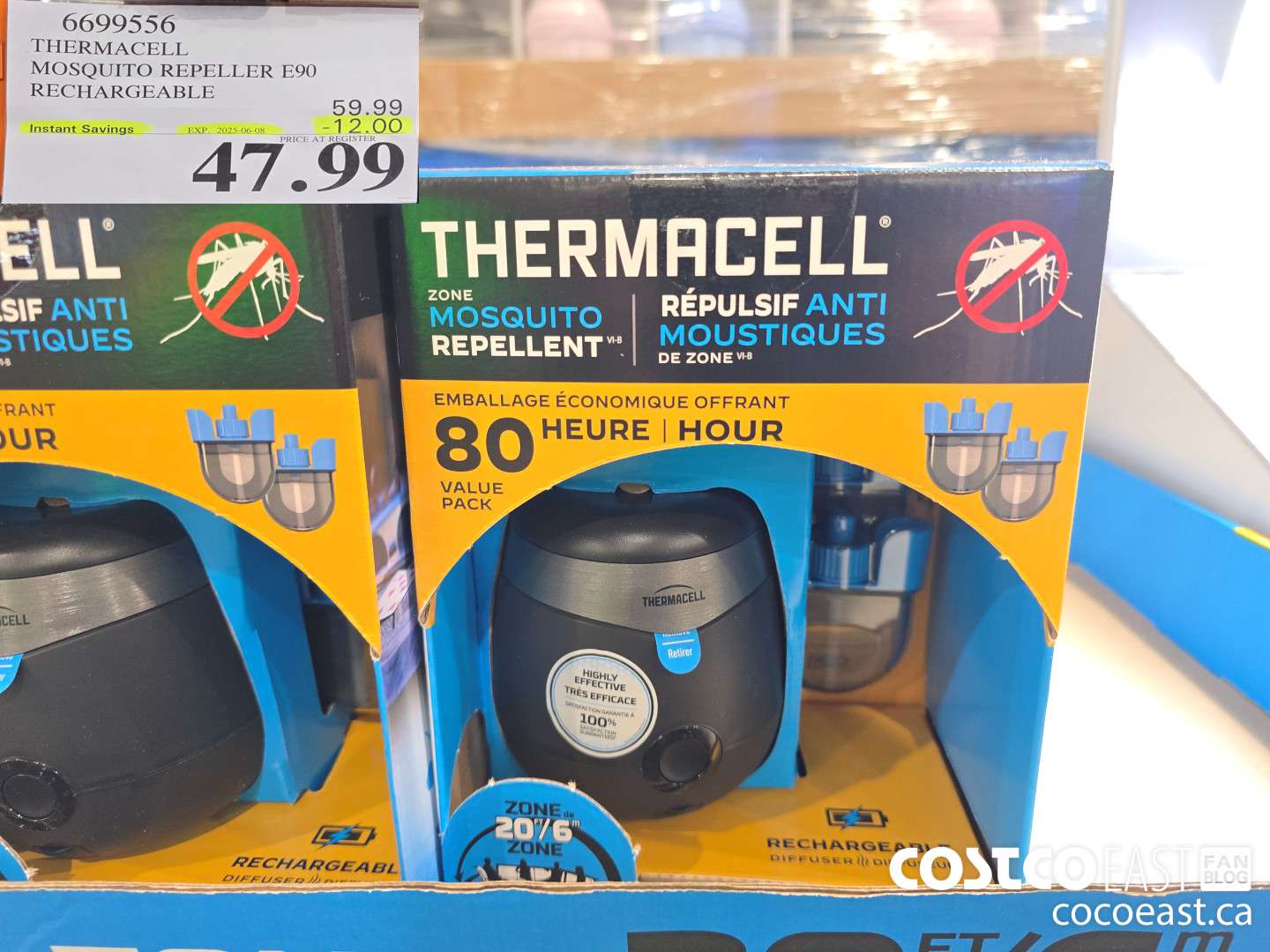 6699556 THERMACELL MOSQUITO REPELLER E90 RECHARGEABLE ($12.00 INSTANT SAVINGS EXPIRES ON 2025-06-08) $47.99
