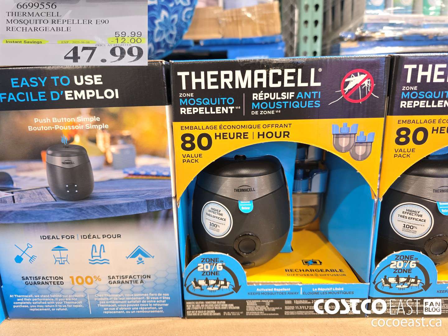 6699556 THERMACELL MOSQUITO REPELLER E90 RECHARGEABLE ($12.00 INSTANT SAVINGS EXPIRES ON 2025-06-08) $47.99