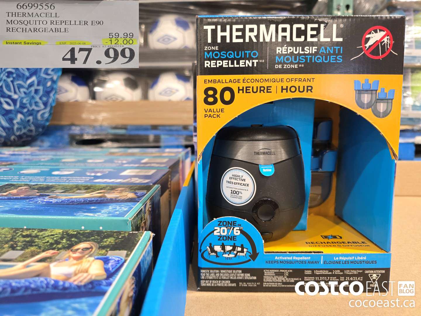 6699556 THERMACELL MOSQUITO REPELLER E90 RECHARGEABLE ($12.00 INSTANT SAVINGS EXPIRES ON 2025-06-08) $47.99