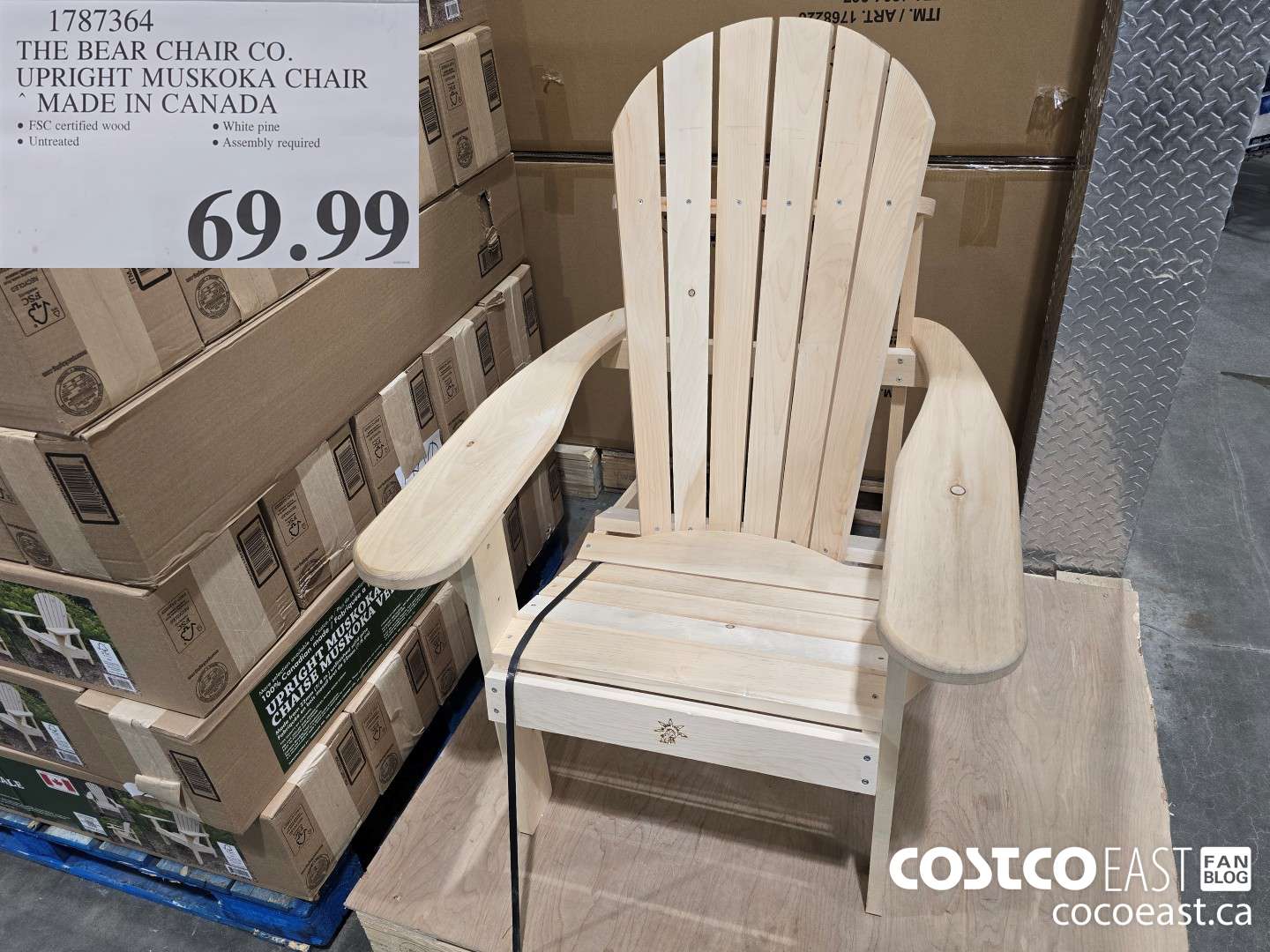 1787364 THE BEAR CHAIR CO. UPRIGHT MUSKOKA CHAIR MADE IN CANADA $69.99