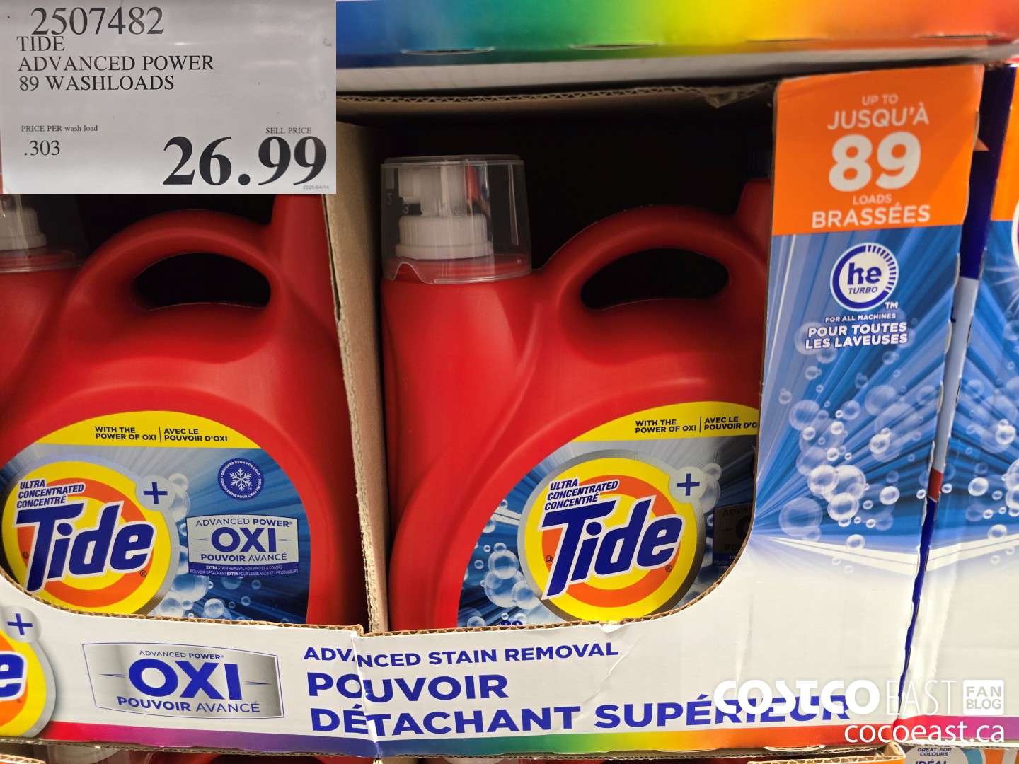 2507482 TIDE ADVANCED POWER 89 WASHLOADS $26.99