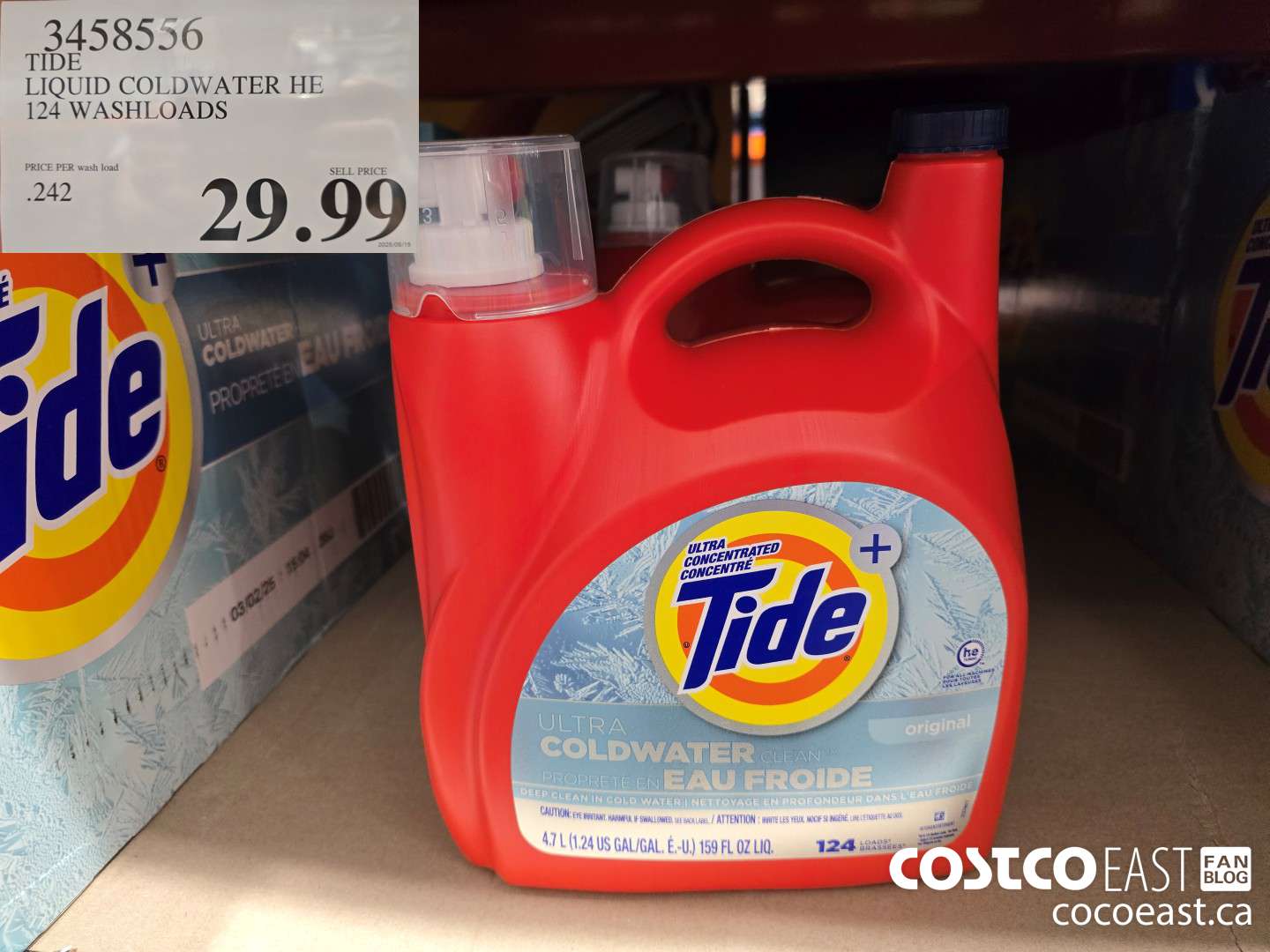 3458556 TIDE LIQUID COLDWATER HE 124 WASHLOADS $29.99