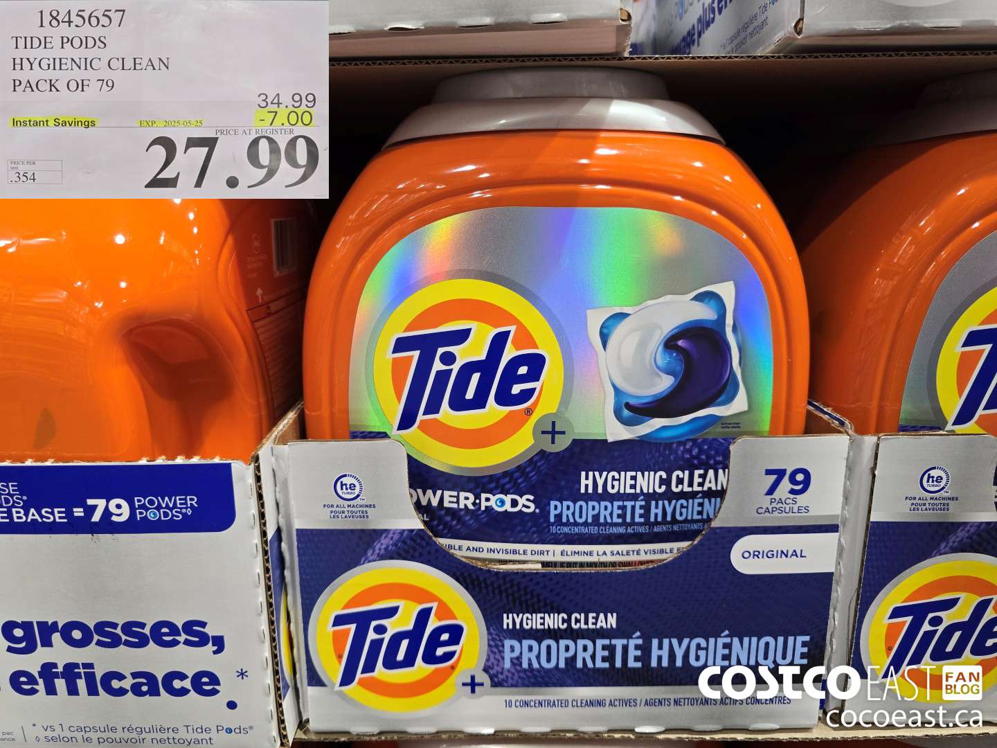 1845657 TIDE PODS HYGIENIC CLEAN PACK OF 79 ($7.00 INSTANT SAVINGS EXPIRES ON 2025-05-25) $27.99