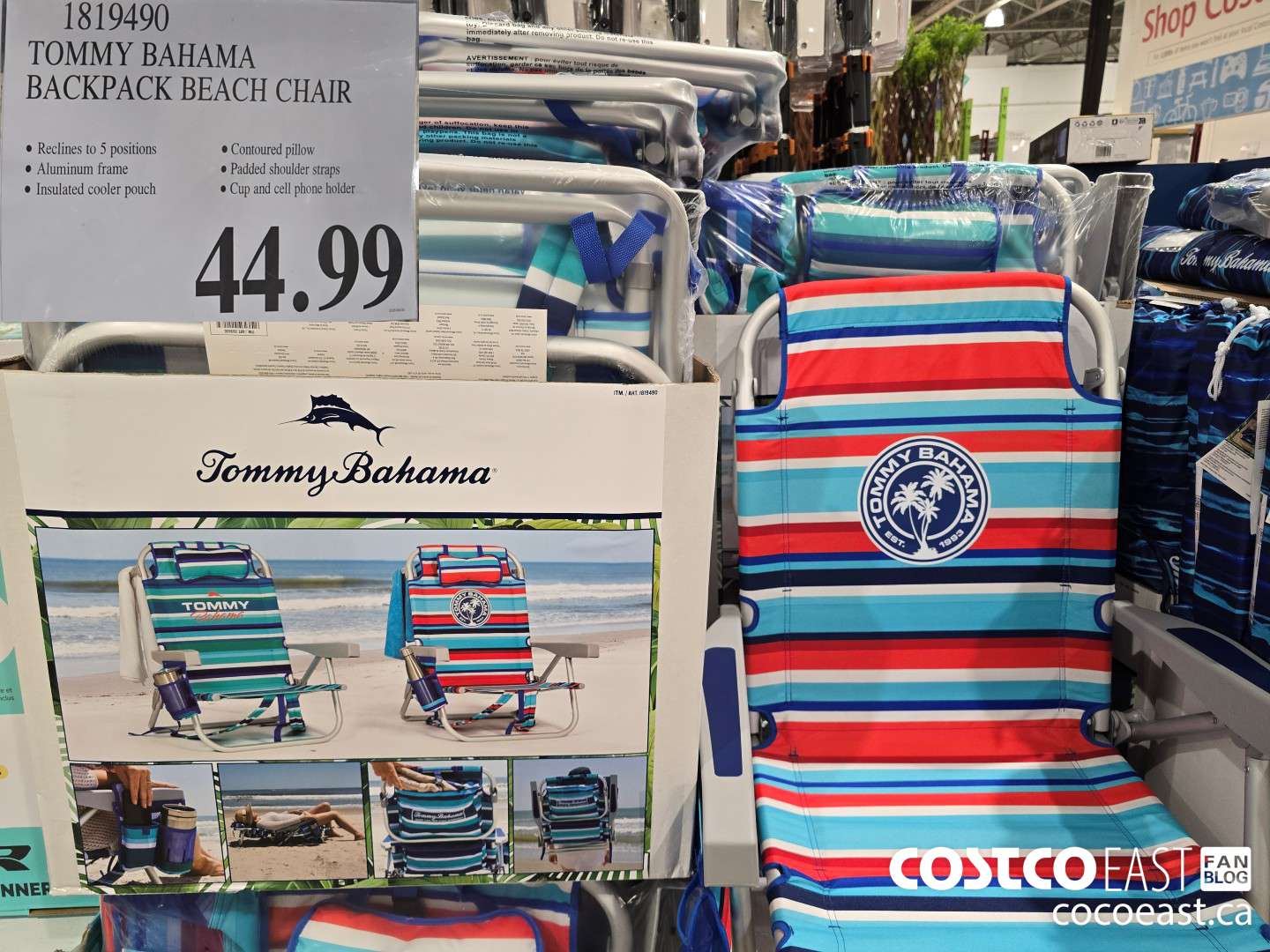 1819490 TOMMY BAHAMA BACKPACK BEACH CHAIR $44.99