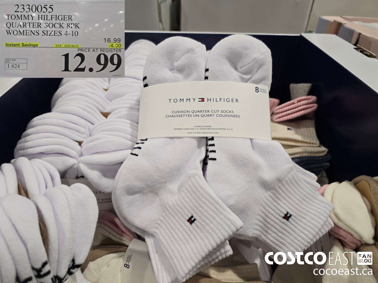 2330055 TOMMY HILFIGER QUARTER SOCK 8PK LADIES SIZES 4-10 ($4.00 INSTANT SAVINGS EXPIRES ON 2025-06-01) $12.99