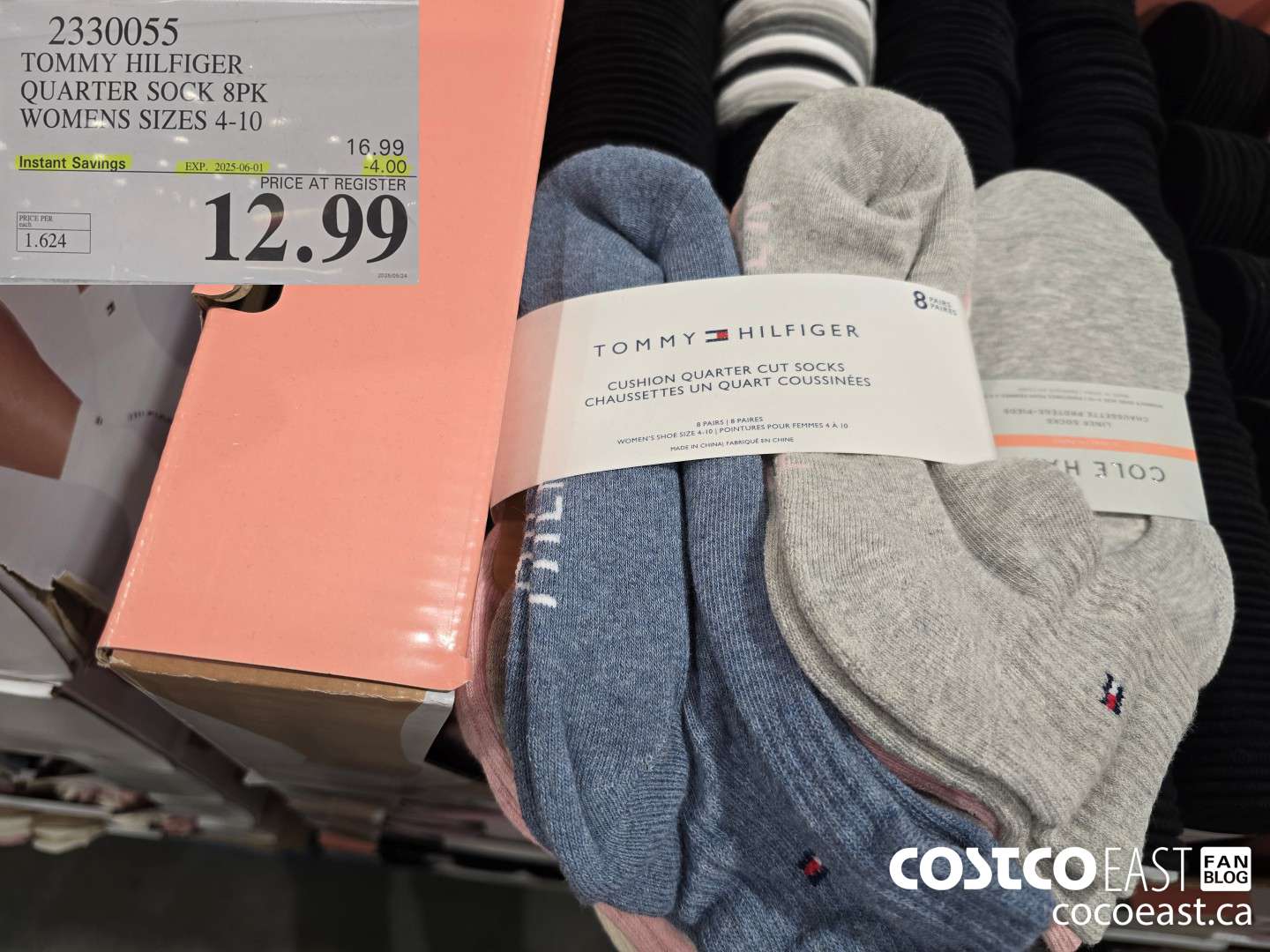 2330055 TOMMY HILFIGER QUARTER SOCK 8PK LADIES SIZES 4-10 ($4.00 INSTANT SAVINGS EXPIRES ON 2025-06-01) $12.99