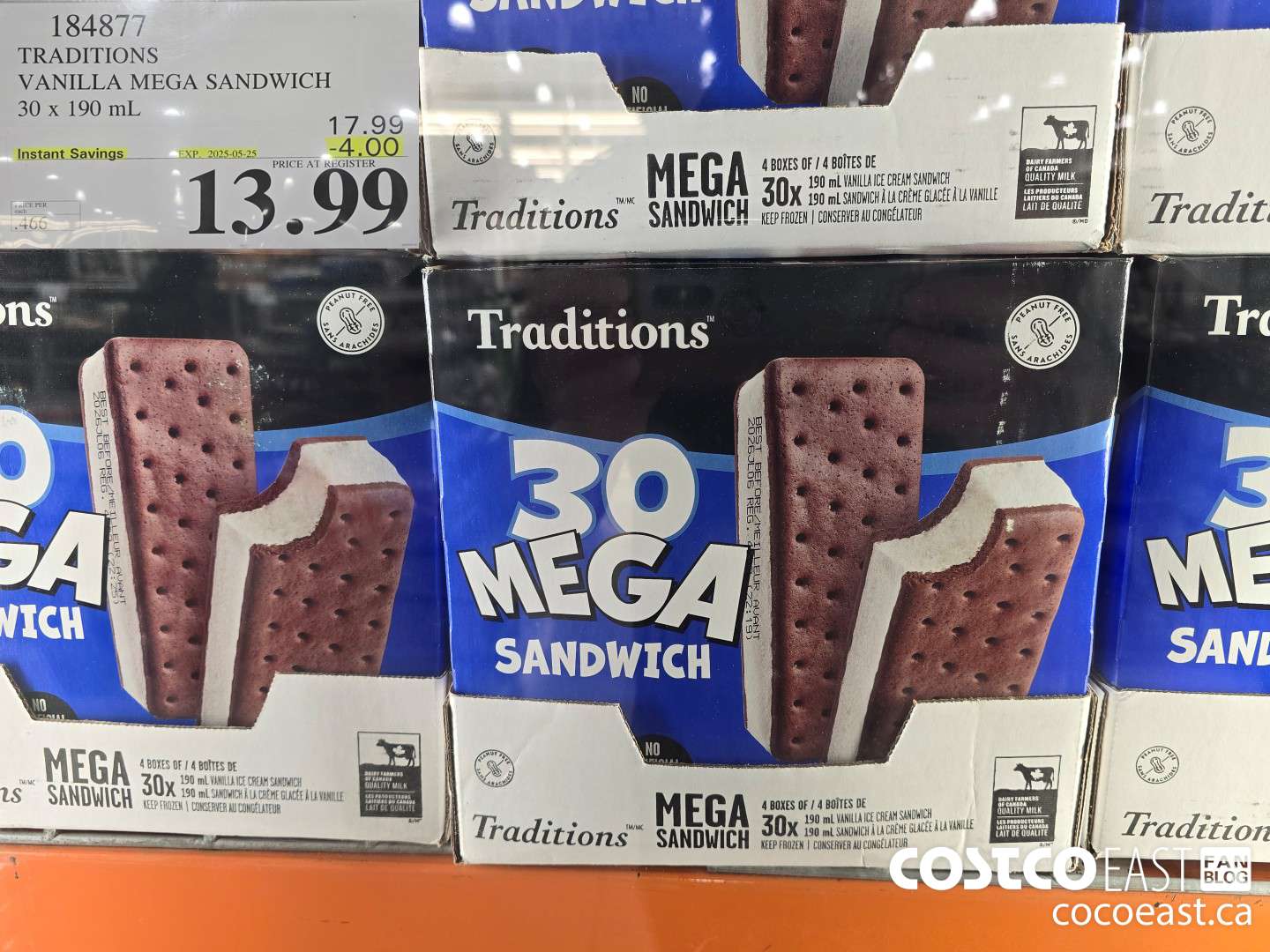 184877 TRADITIONS VANILLA MEGA SANDWICH 30 X 190 ML ($4.00 INSTANT SAVINGS EXPIRES ON 2025-05-25) $13.99