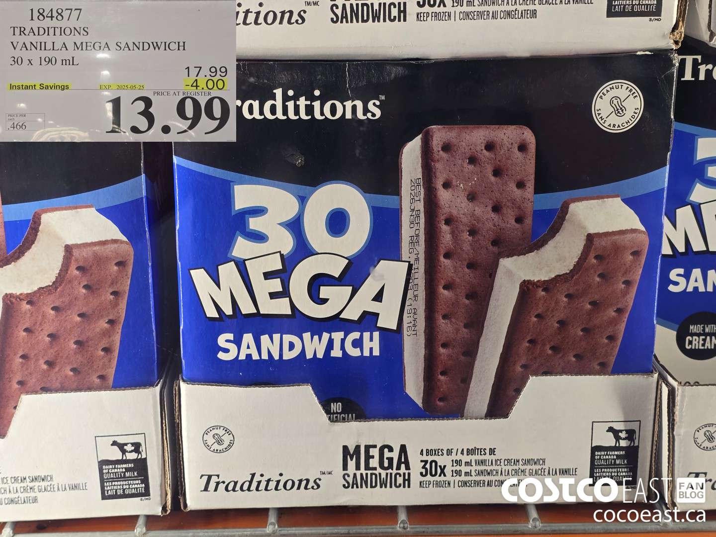 184877 TRADITIONS VANILLA MEGA SANDWICH 30 X 190 ML ($4.00 INSTANT SAVINGS EXPIRES ON 2025-05-25) $13.99