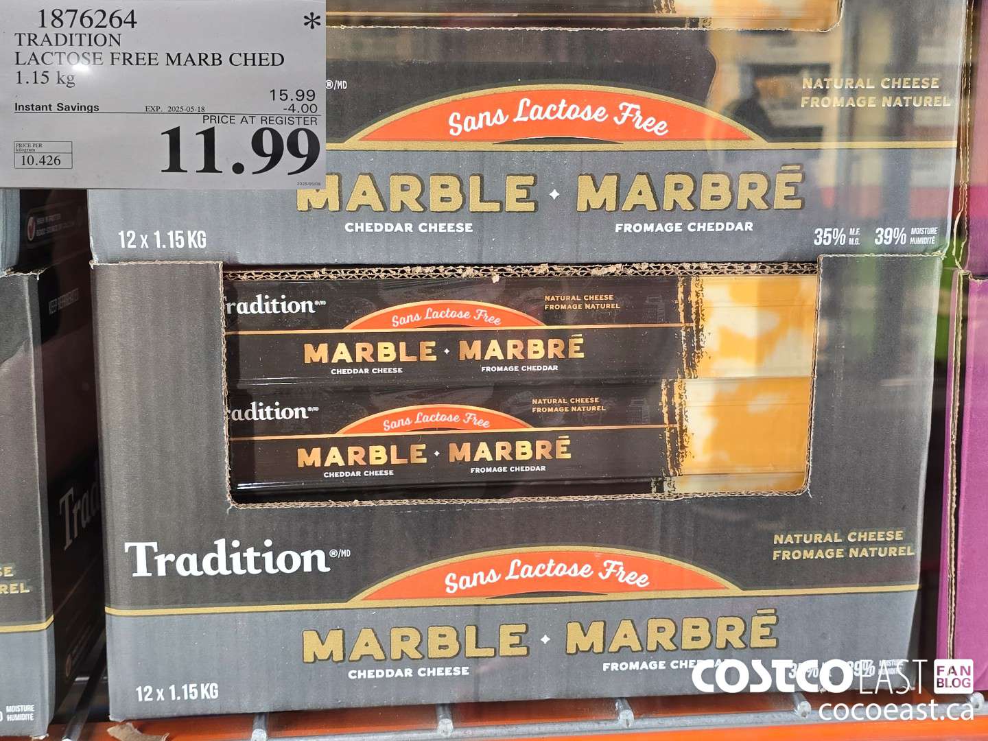 1876264 TRADITION LACTOSE FREE MARB CHED 1.15 KG ($4.00 INSTANT SAVINGS EXPIRES ON 2025-05-18) $11.99