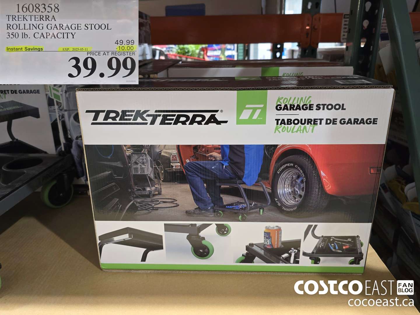 1608358 TREKTERRA ROLLING GARAGE STOOL 350 lb. CAPACITY ($10.00 INSTANT SAVINGS EXPIRES ON 2025-05-11) $39.99