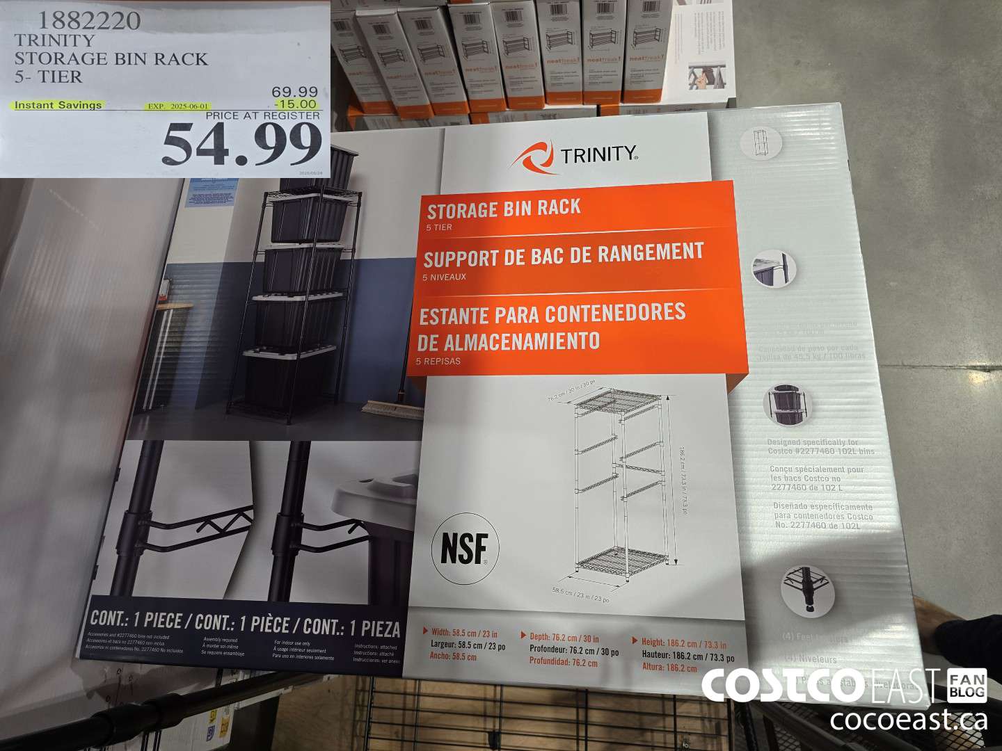 1882220 TRINITY STORAGE BIN RACK 5-TIER ($15.00 INSTANT SAVINGS EXPIRES ON 2025-06-01) $54.99