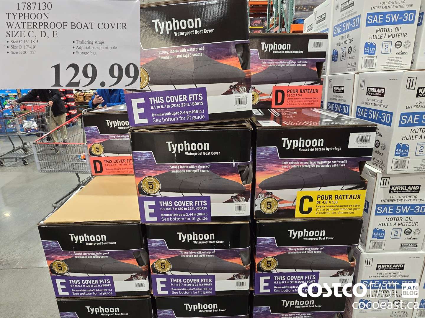 1787130 TYPHOON WATERPROOF BOAT COVER SIZE C, D, E $129.99