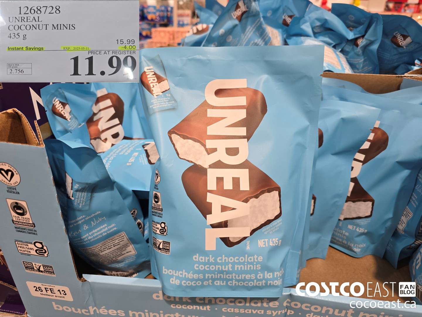 1268728 UNREAL COCONUT MINIS 435g ($4.00 INSTANT SAVINGS EXPIRES ON 2025-05-11) $11.99