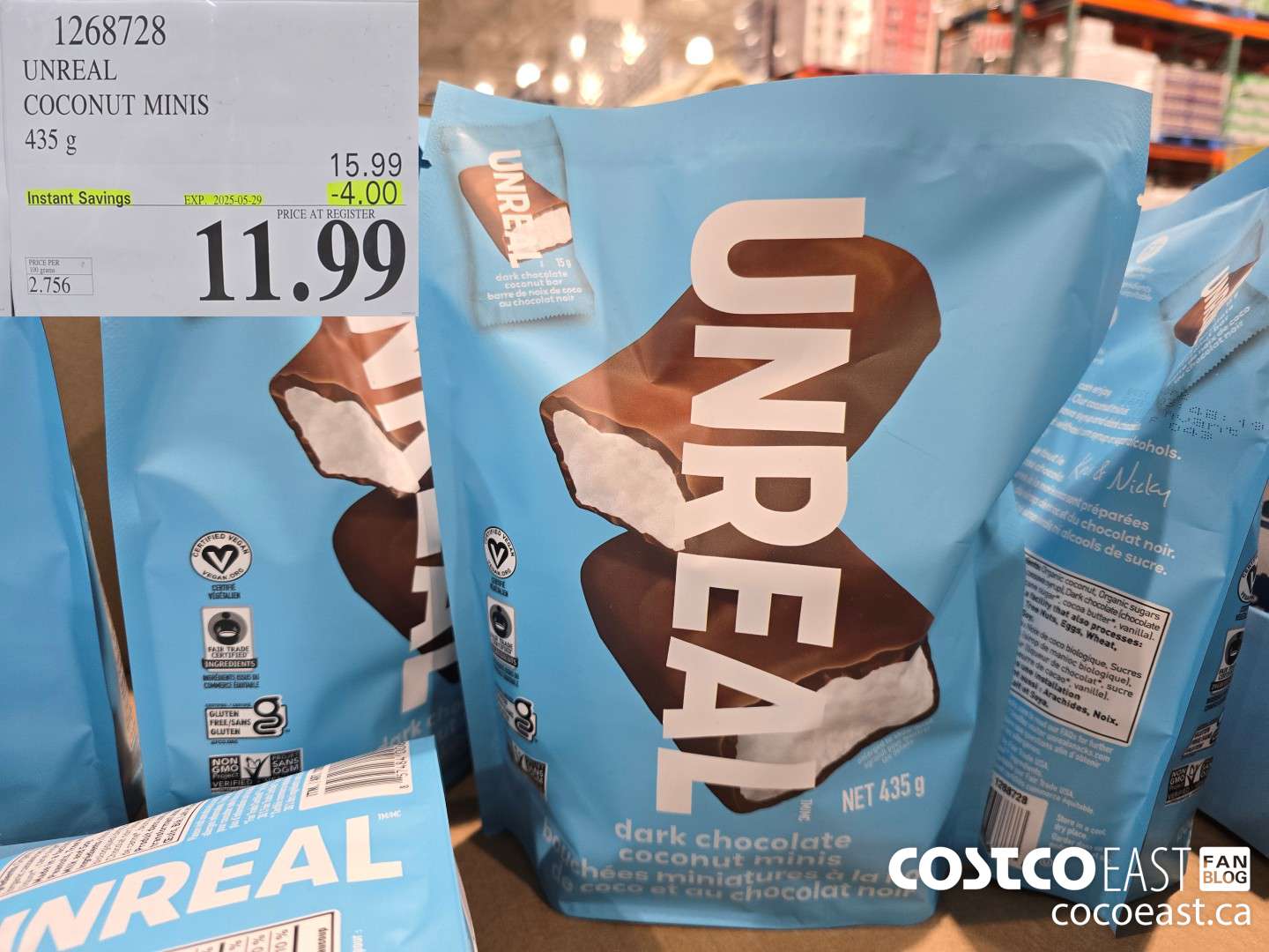 1268728 UNREAL COCONUT MINIS 435g ($4.00 INSTANT SAVINGS EXPIRES ON 2025-05-29) $11.99