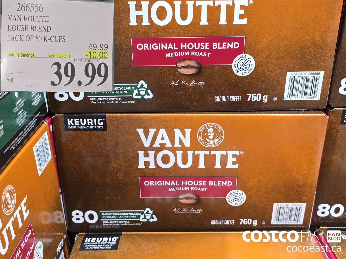 266556 VAN HOUTTE HOUSE BLEND PACK OF 80 K-CUPS ($10.00 INSTANT SAVINGS EXPIRES ON 2025-05-11) $39.99