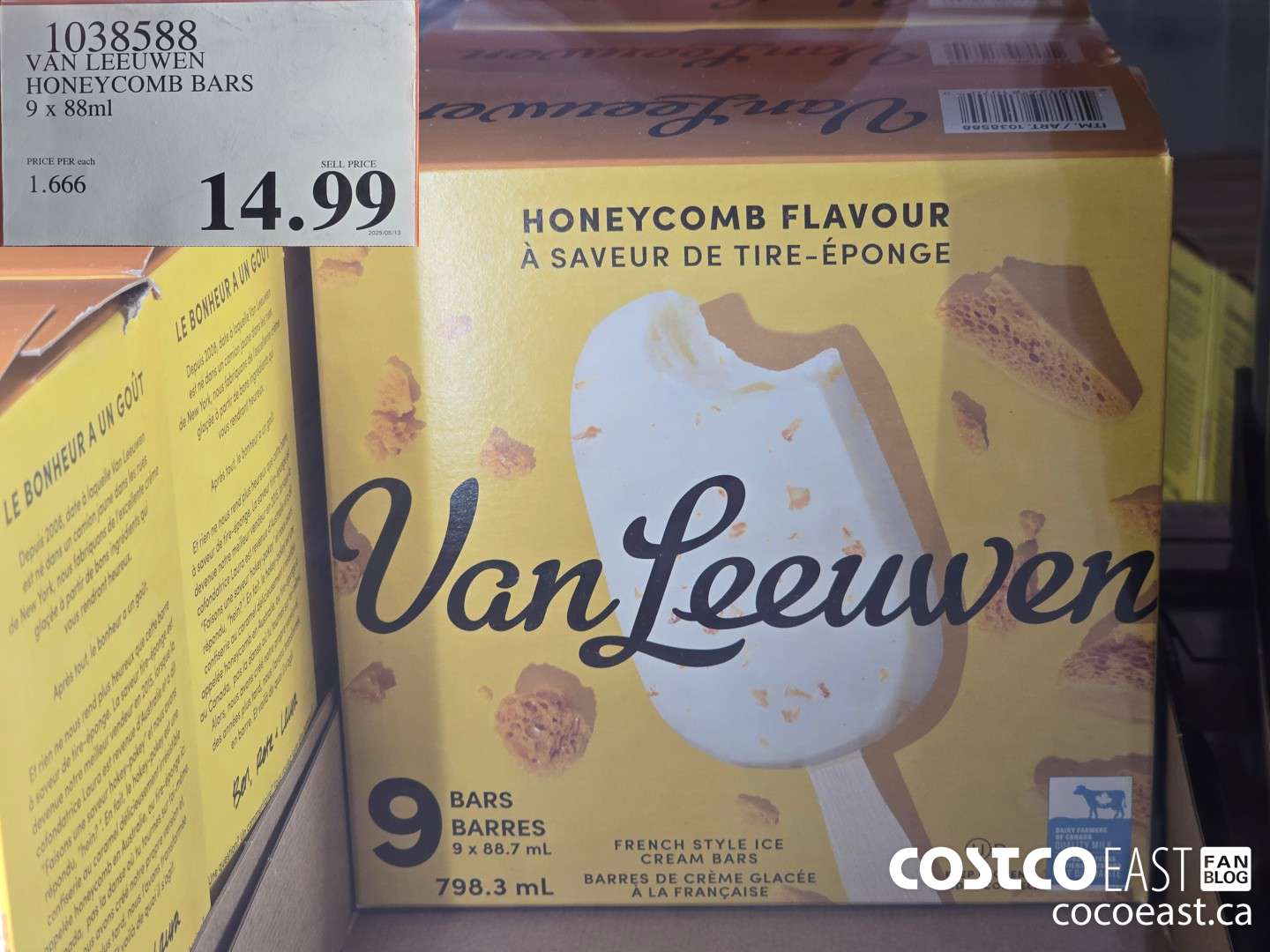 1038588 VAN LEEUWEN HONEYCOMB BARS 9 x 88ml $14.99
