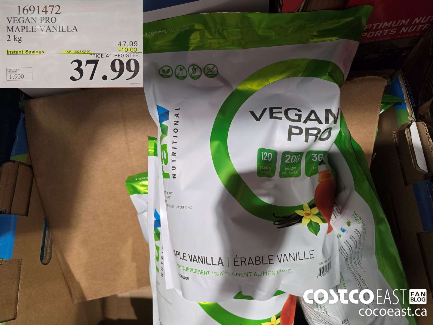 1691472 VEGAN PRO MAPLE VANILLA 2 KG ($10.00 INSTANT SAVINGS EXPIRES ON 2025-05-04) $37.99