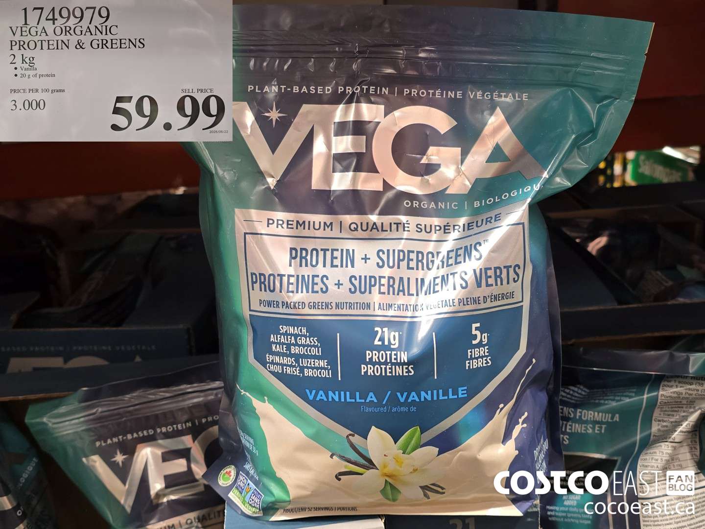 1749979 VEGA ORGANIC PROTEIN & GREENS 2 KG $59.99