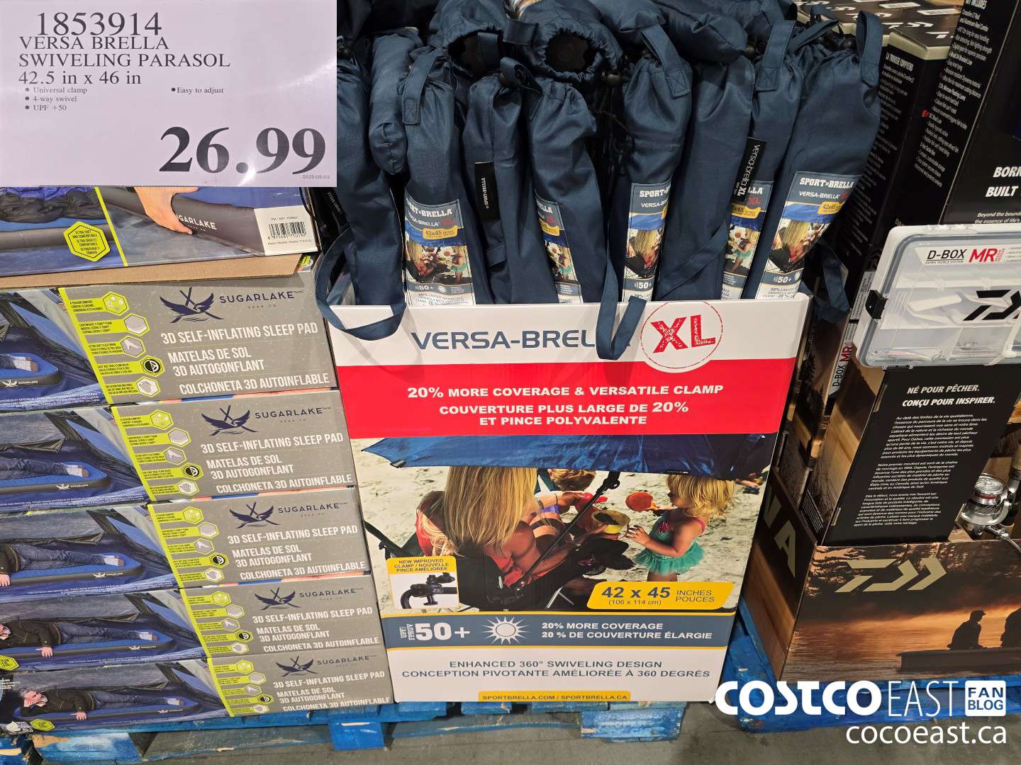 1853914 VERSA BRELLA SWIVELING PARASOL 42.5 in x 46 in $26.99