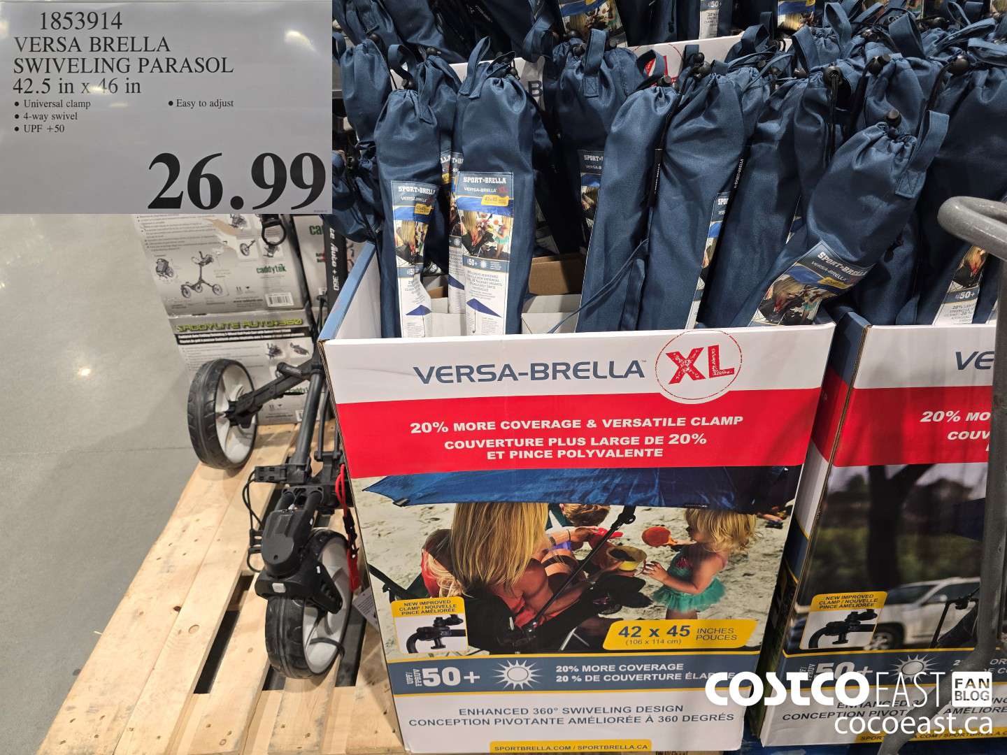1853914 VERSA BRELLA SWIVELING PARASOL 42.5 in x 46 in $26.99