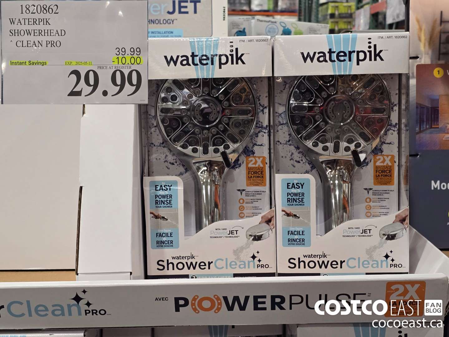 1820862 WATERPIK SHOWERHEAD CLEAN PRO ($10.00 INSTANT SAVINGS EXPIRES ON 2025-05-11) $29.99