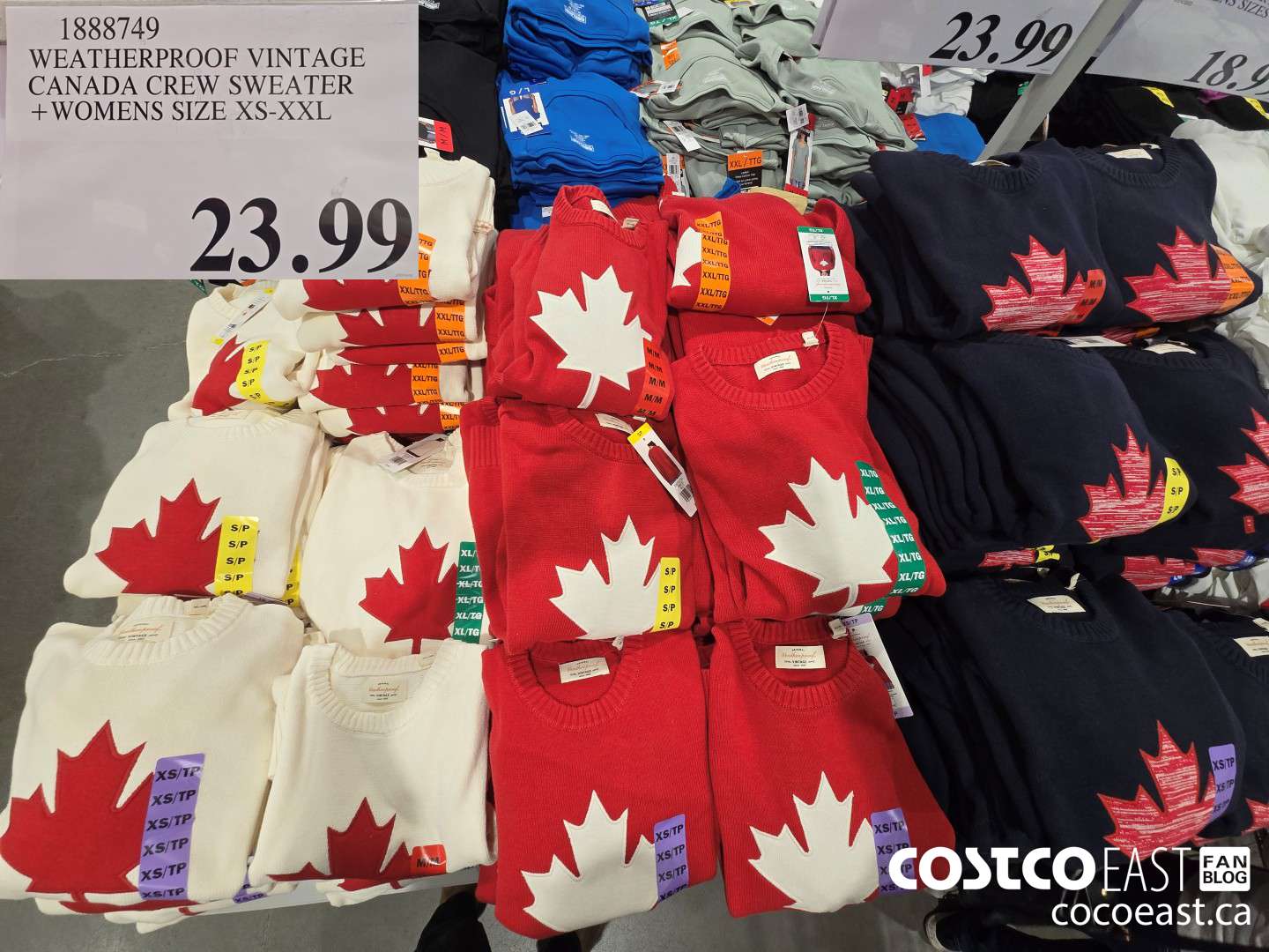 1888749 WEATHERPROOF VINTAGE CANADA CREW SWEATER +WOMENS SIZE XS-XXL $23.99