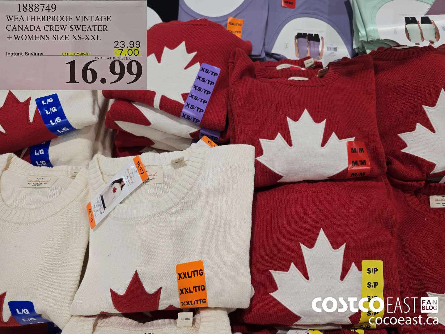 1888749 WEATHERPROOF VINTAGE CANADA CREW SWEATER +WOMENS SIZE XS-XXL ($7.00 INSTANT SAVINGS EXPIRES ON 2025-06-08) $16.99