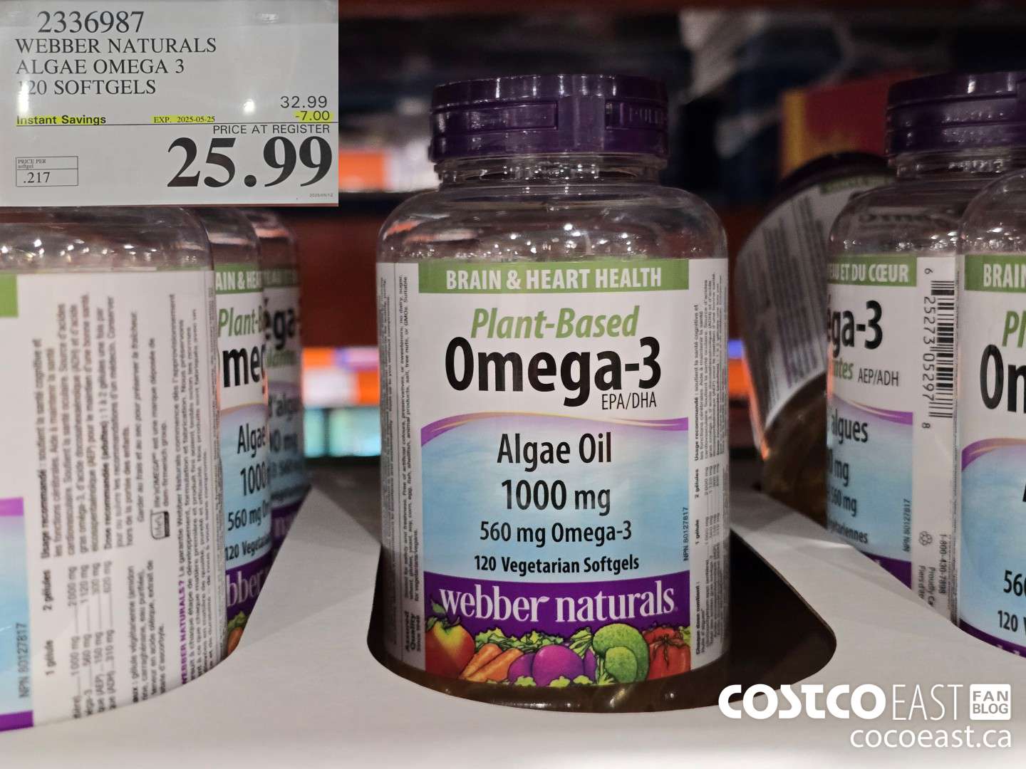 2336987 WEBBER NATURALS ALGAE OMEGA 3 120 SOFTGELS ($7.00 INSTANT SAVINGS EXPIRES ON 2025-05-25) $25.99