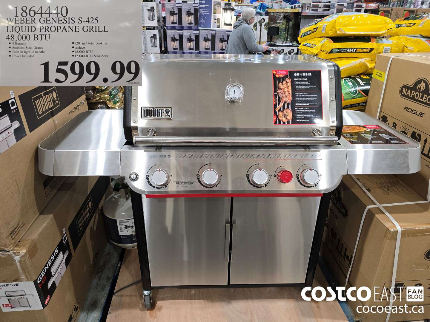 1864440 WEBER GENESIS S-425 LIQUID PROPANE GRILL 48,000 BTU $1599.99