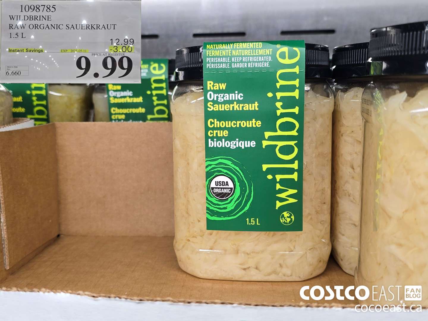 1098785 WILDBRINE RAW ORGANIC SAUERKRAUT 1.5 L ($3.00 INSTANT SAVINGS EXPIRES ON 2025-05-11) $9.99
