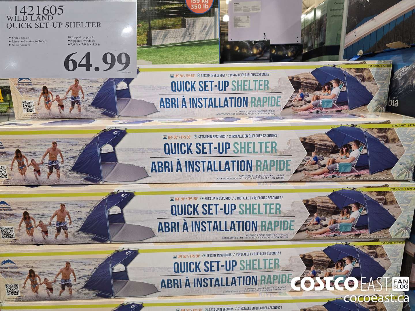 1421605 WILD LAND QUICK SET-UP SHELTER $64.99