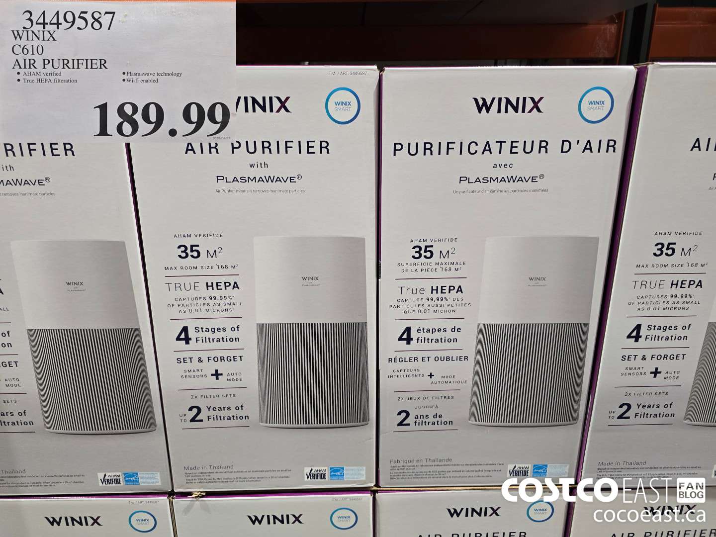3449587 WINIX C610 AIR PURIFIER $189.99