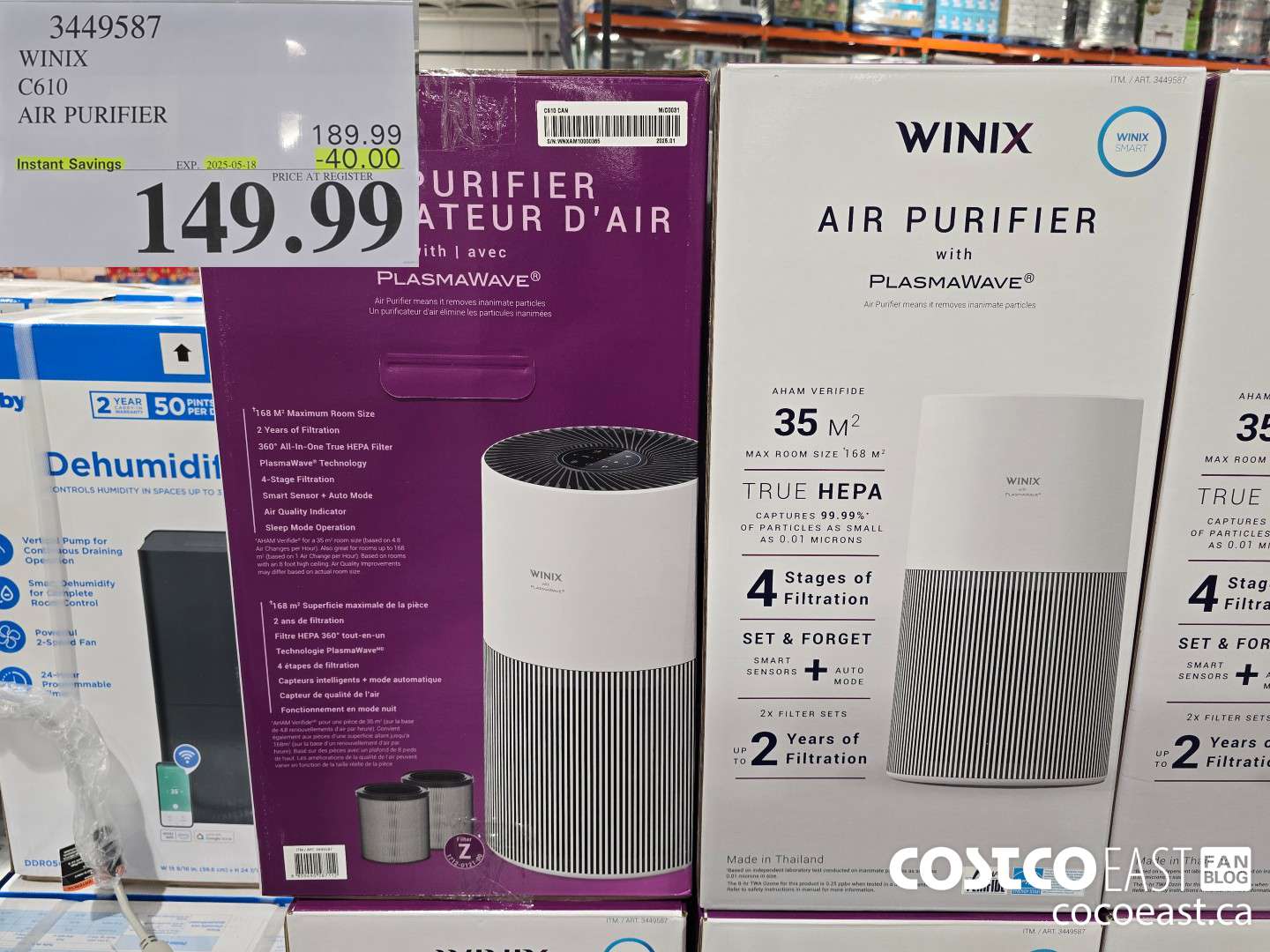 3449587 WINIX C610 AIR PURIFIER ($40.00 INSTANT SAVINGS EXPIRES ON 2025-05-18) $189.99