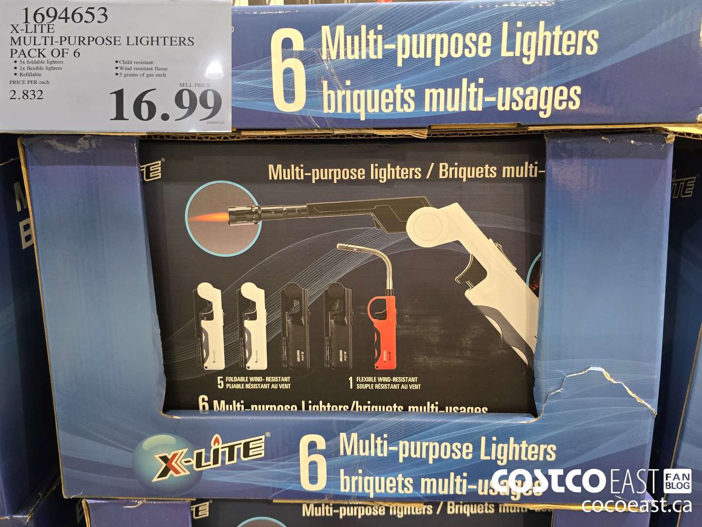 1694653 X-LITE MULTI-PURPOSE LIGHTERS PACK OF 6 $16.99