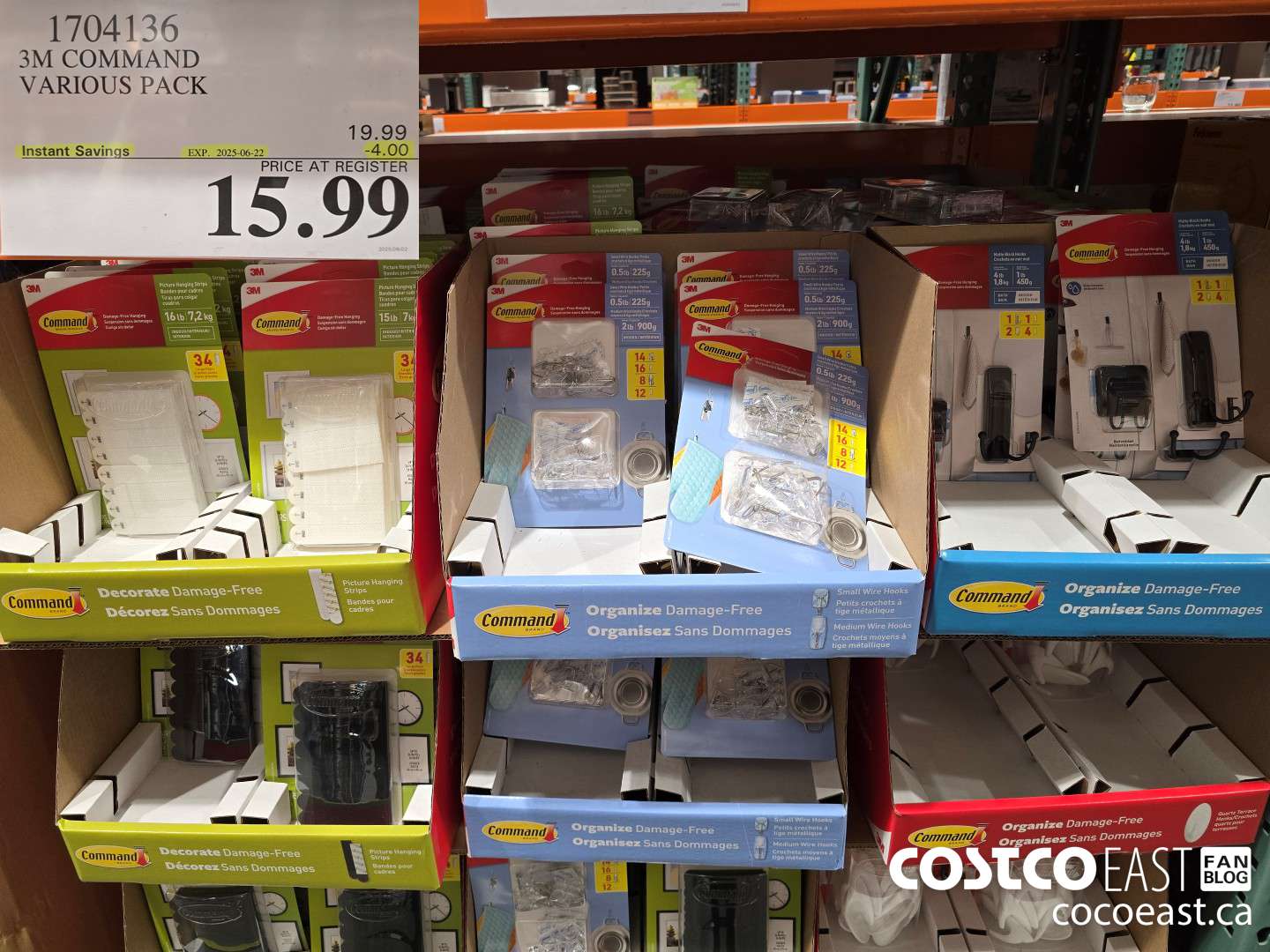 1704136 3M COMMAND VARIOUS PACK ($4.00 INSTANT SAVINGS EXPIRES ON 2025-06-22) $15.99