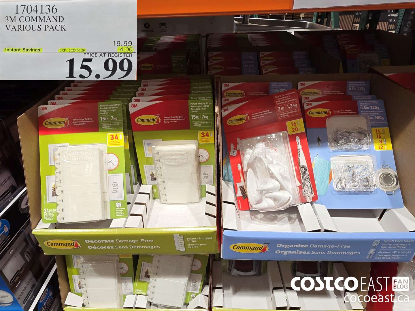 1704136 3M COMMAND VARIOUS PACK ($4.00 INSTANT SAVINGS EXPIRES ON 2025-06-29) $15.99