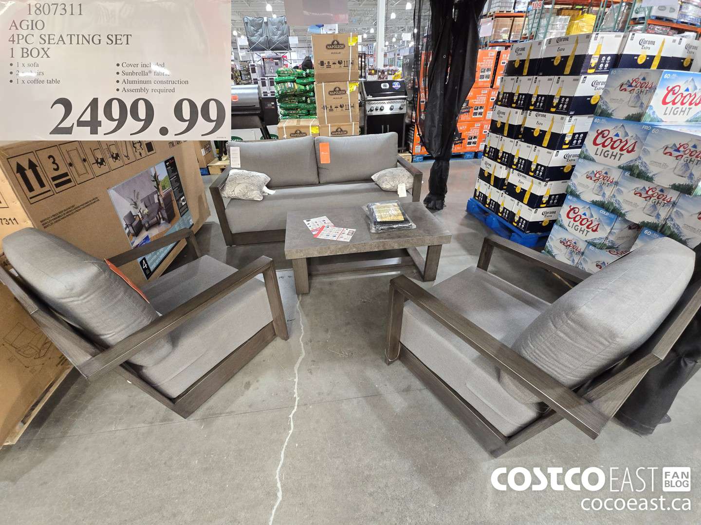 1807311 AGIO 4PC SEATING SET 1 BOX $2499.99