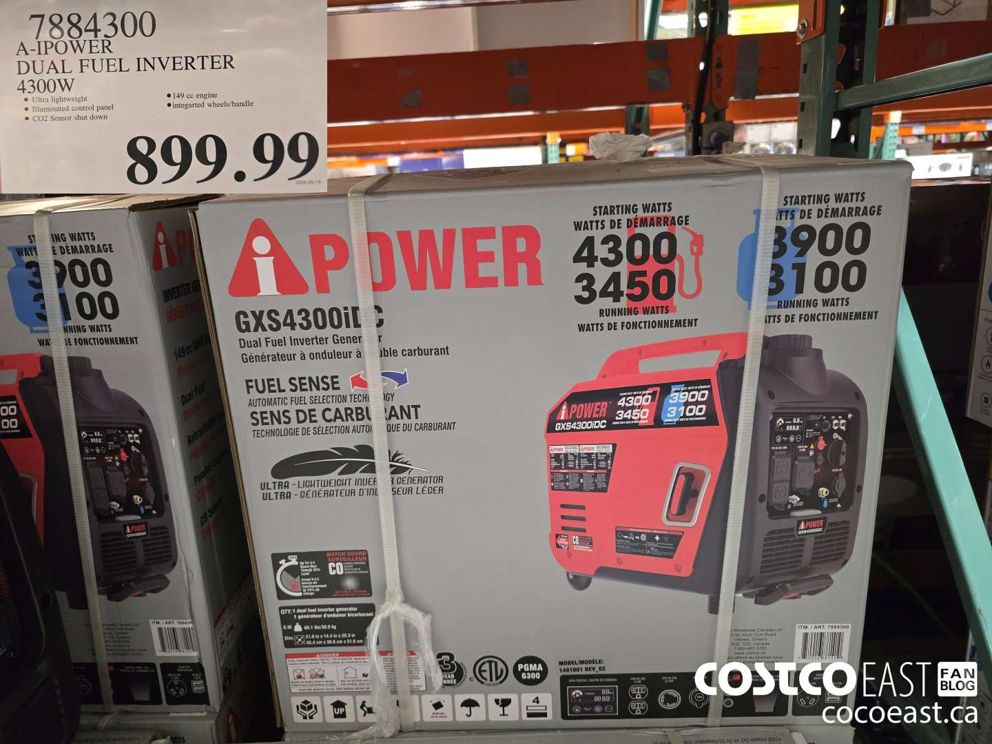 7884300 A-IPOWER DUAL FUEL INVERTER 4300W $899.99