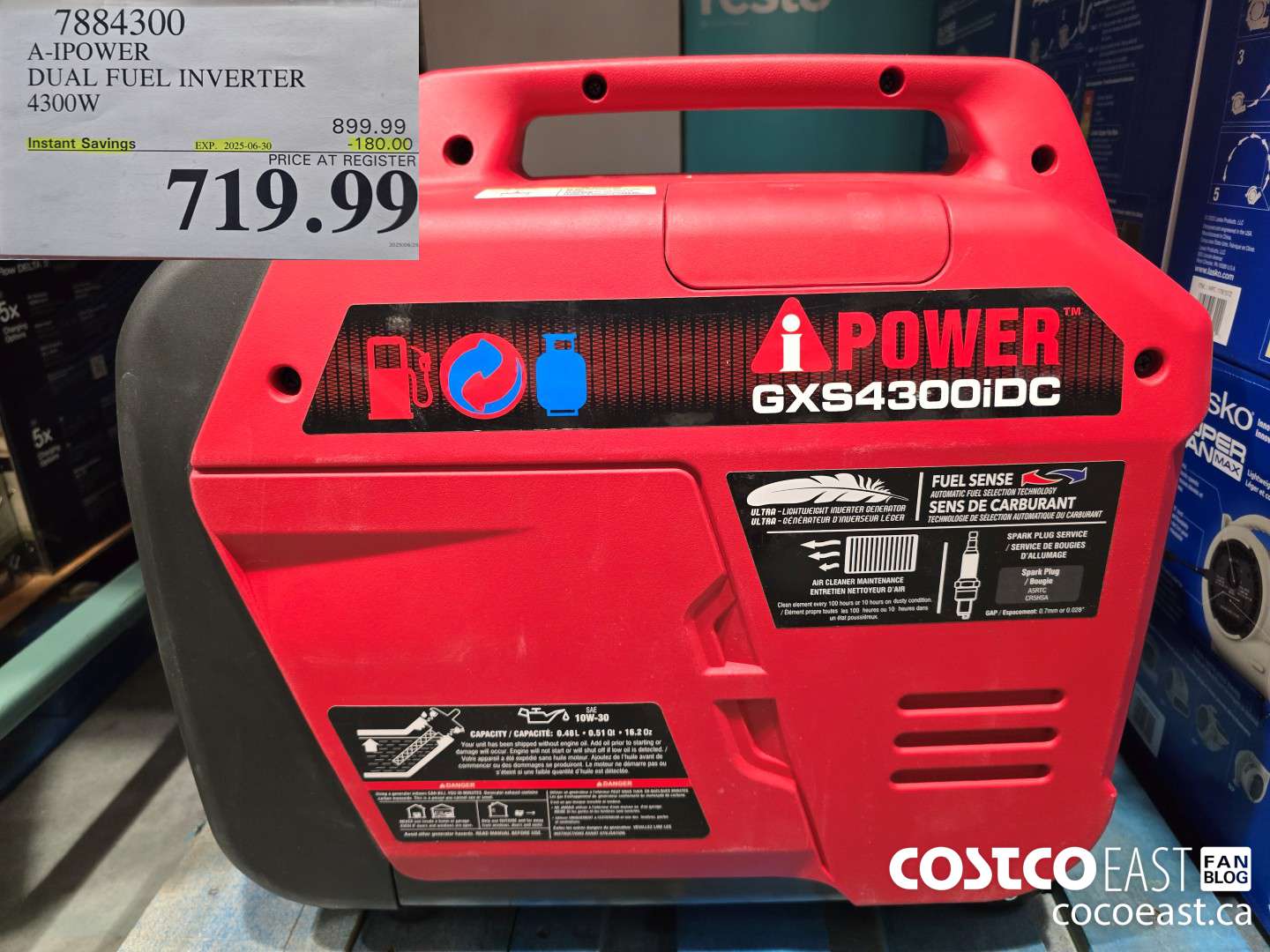 7884300 A-IPOWER DUAL FUEL INVERTER 4300W ($180.00 INSTANT SAVINGS EXPIRES ON 2025-06-30) $719.99