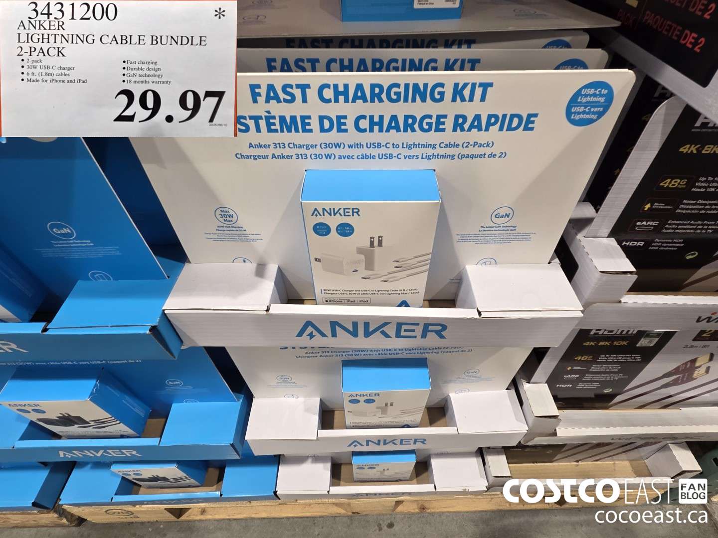 3431200 ANKER LIGHTNING CABLE BUNDLE 2-PACK $29.97