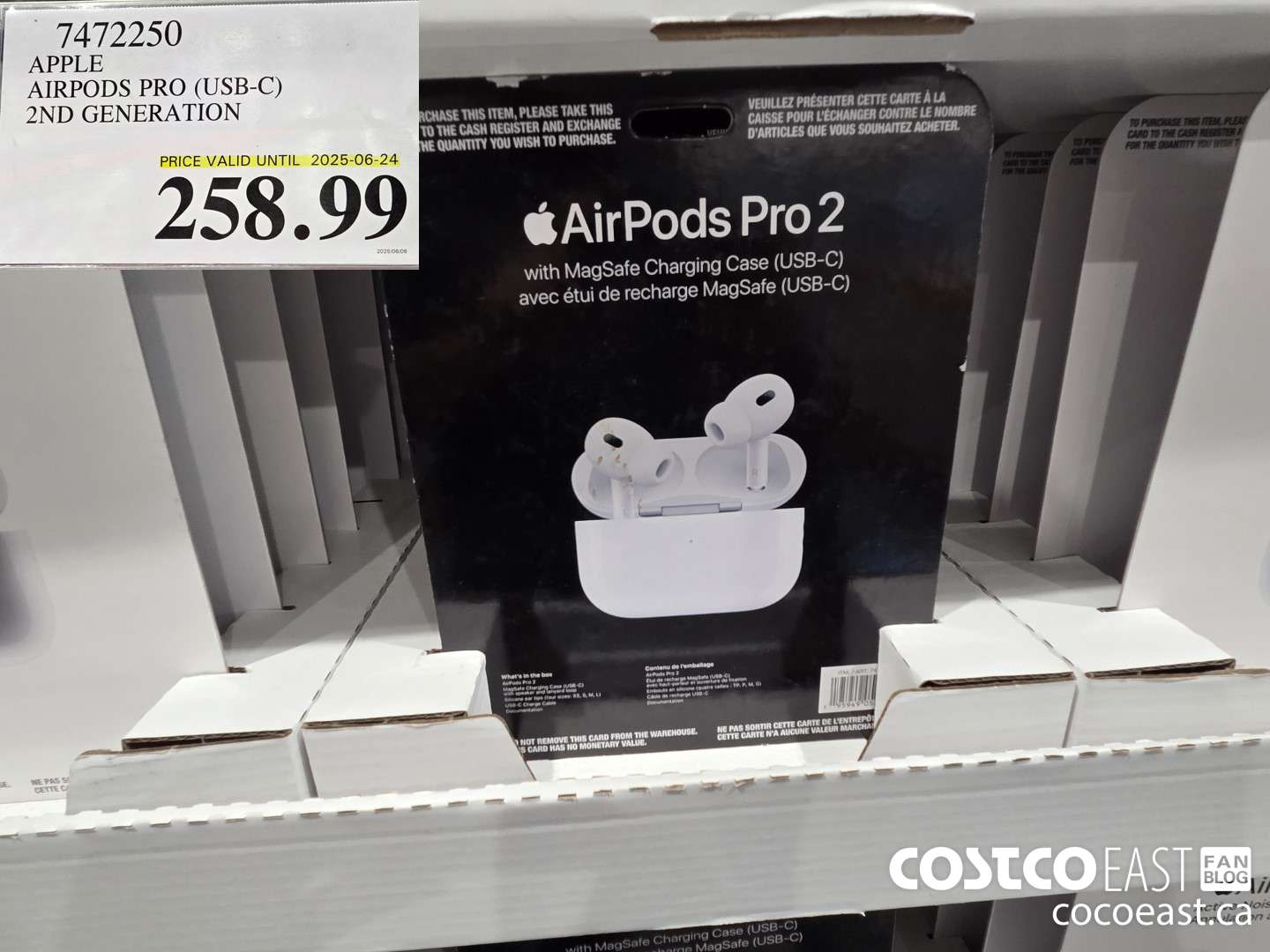 7472250 APPLE AIRPODS PRO (USB-C) 2ND GENERATION (EXPIRES ON 2025-06-24) $258.99
