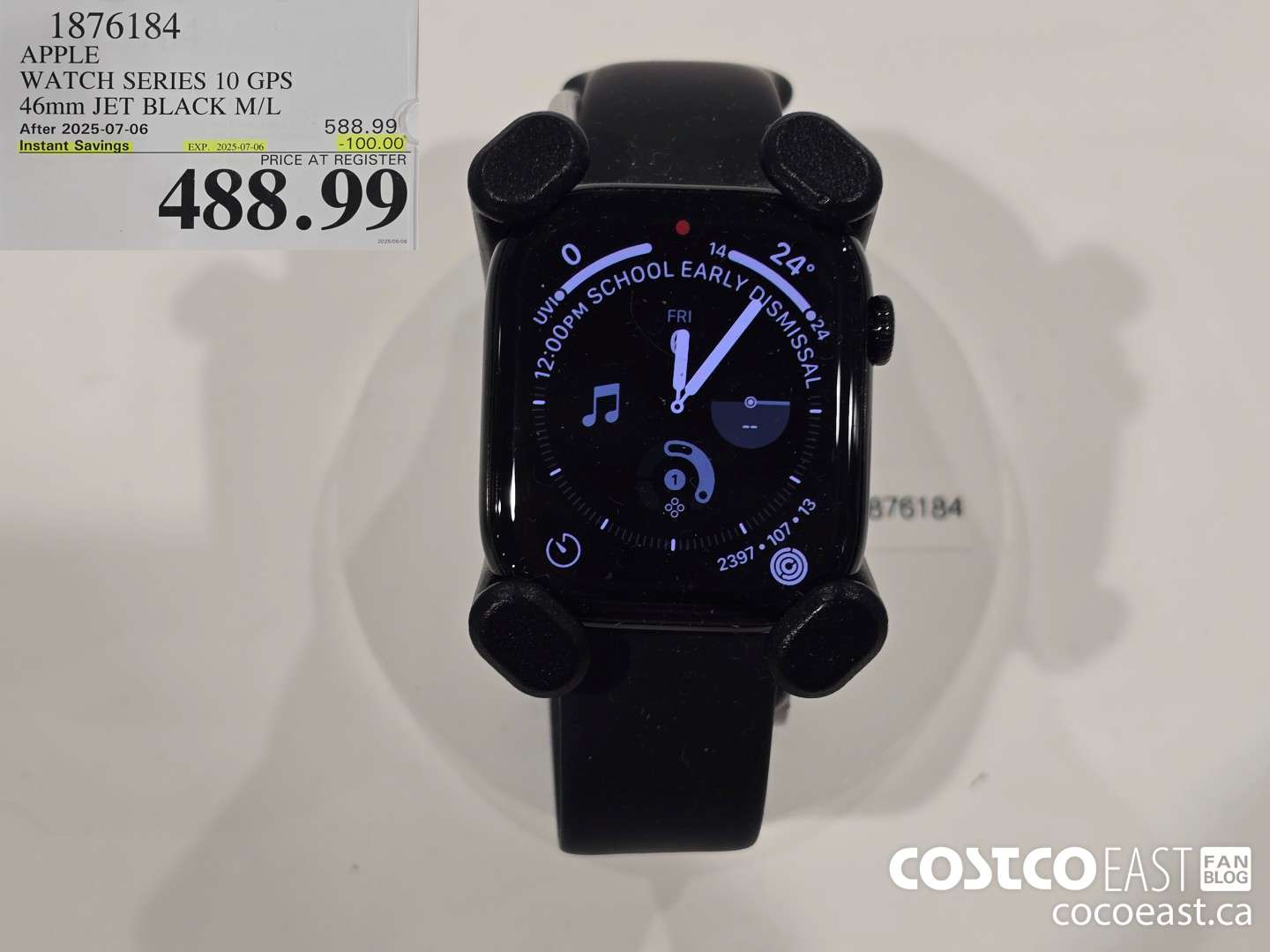 1876184 APPLE WATCH SERIES 10 GPS 46mm JET BLACK M/L ($100.00 INSTANT SAVINGS EXPIRES ON 2025-07-06) $788.99