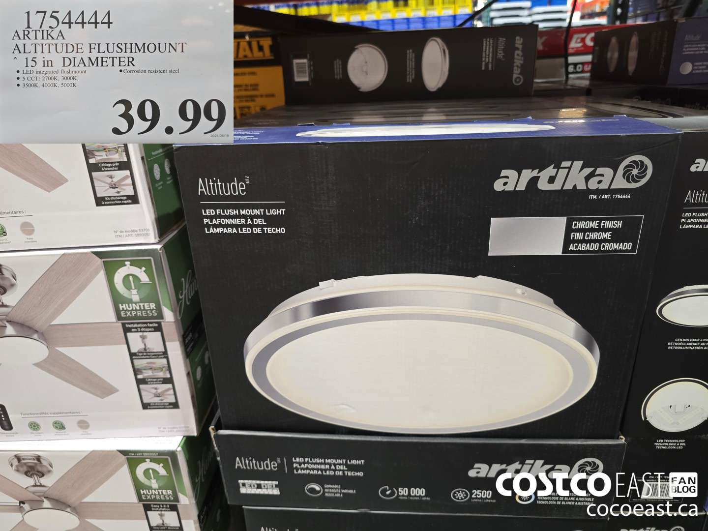 1754444 ARTIKA ALTITUDE FLUSHMOUNT 15IN. DIAMETER $39.99