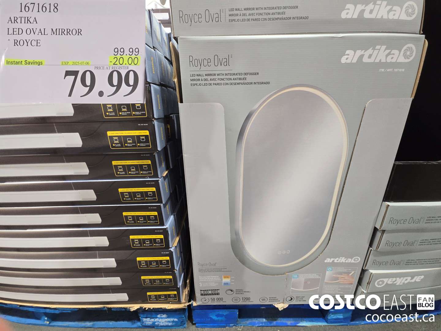 1671618 ARTIKA LED OVAL MIRROR ROYCE ($20.00 INSTANT SAVINGS EXPIRES ON 2025-07-06) $79.99