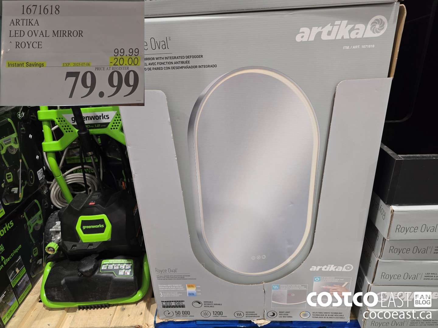 1671618 ARTIKA LED OVAL MIRROR ROYCE ($20.00 INSTANT SAVINGS EXPIRES ON 2025-07-06) $79.99