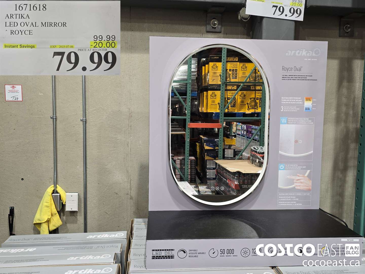 1671618 ARTIKA LED OVAL MIRROR ROYCE ($20.00 INSTANT SAVINGS EXPIRES ON 2025-07-06) $79.99