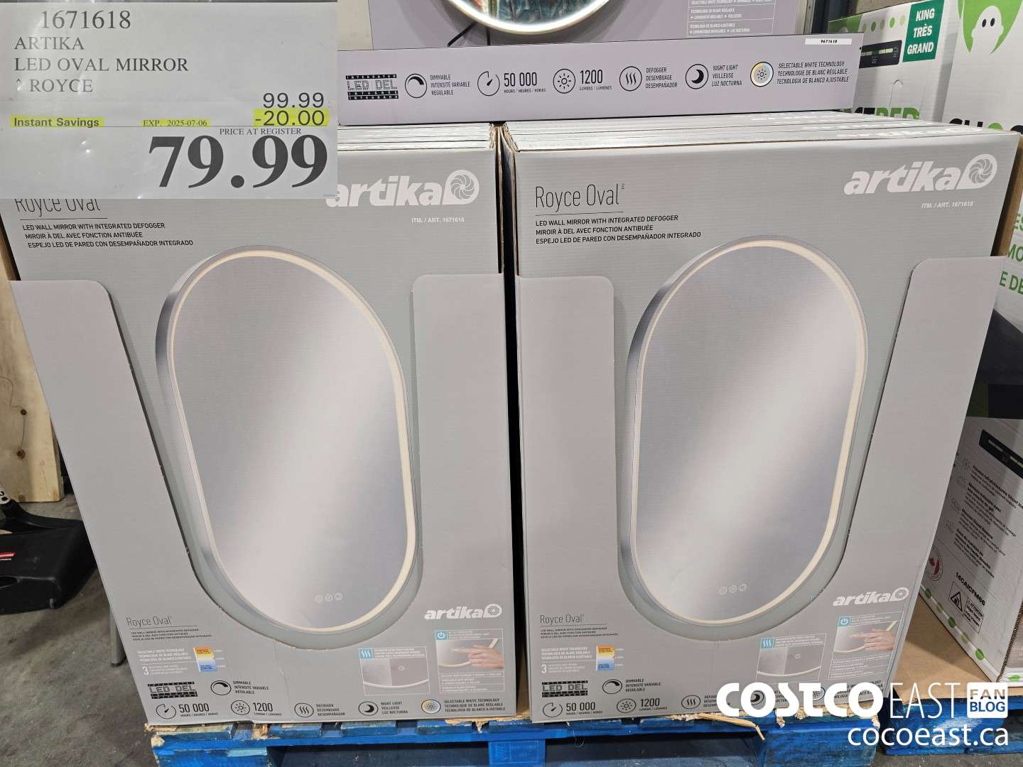 1671618 ARTIKA LED OVAL MIRROR ROYCE ($20.00 INSTANT SAVINGS EXPIRES ON 2025-07-06) $79.99
