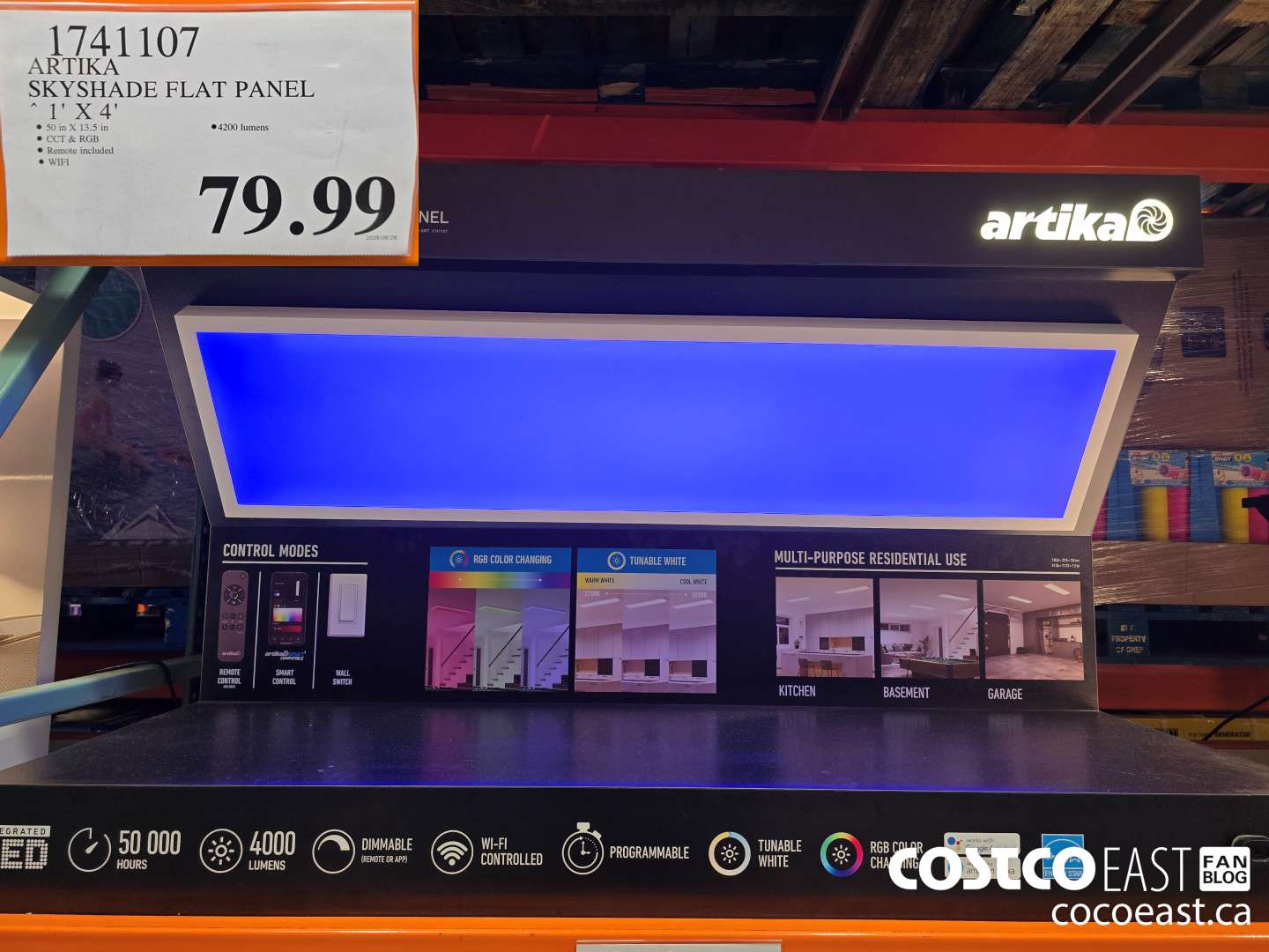 1741107 ARTIKA SKYSHADE FLAT PANEL 1' X 4' $79.99