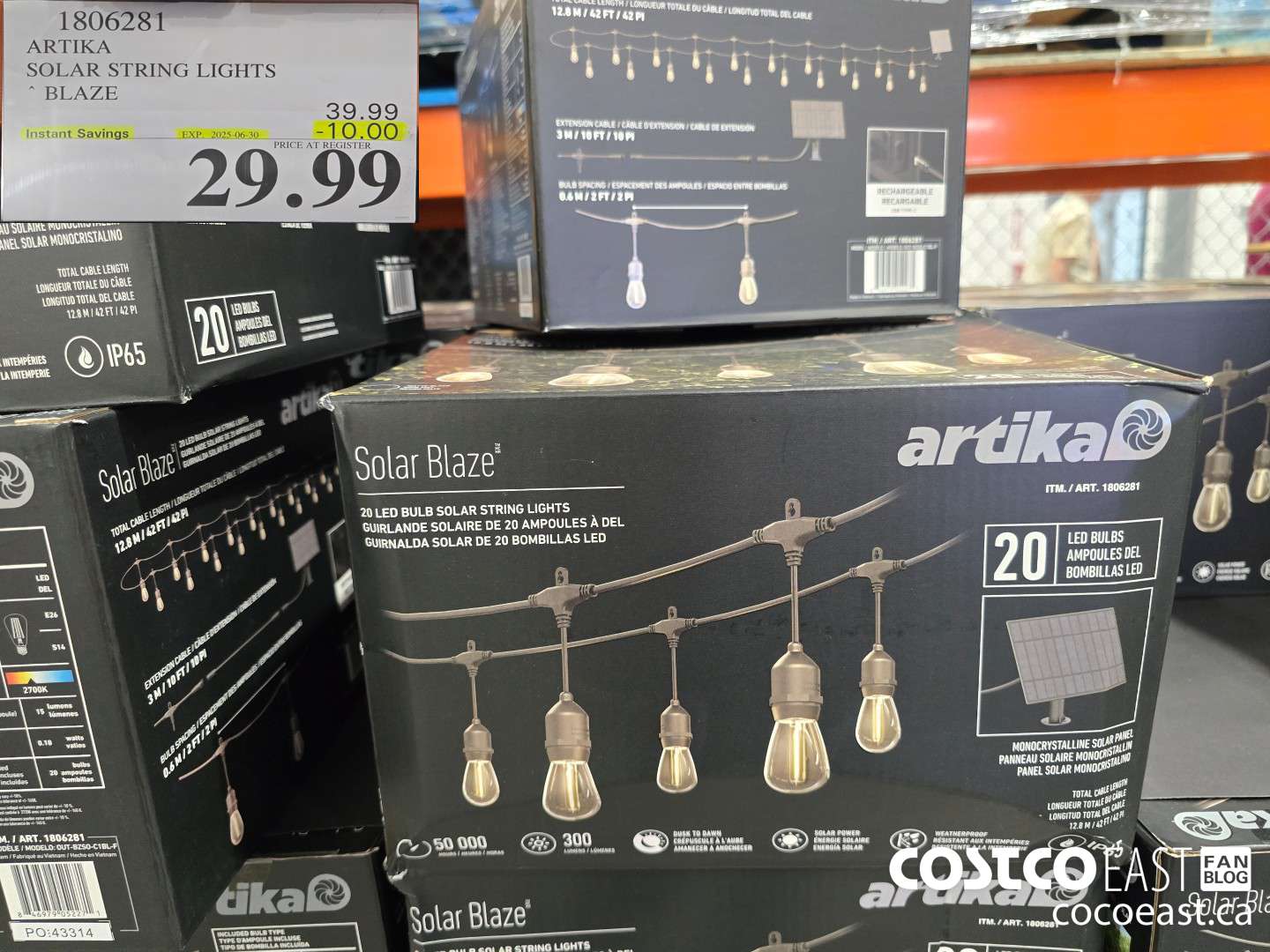 1806281 ARTIKA SOLAR STRING LIGHTS BLAZE ($10.00 INSTANT SAVINGS EXPIRES ON 2025-06-30) $29.99